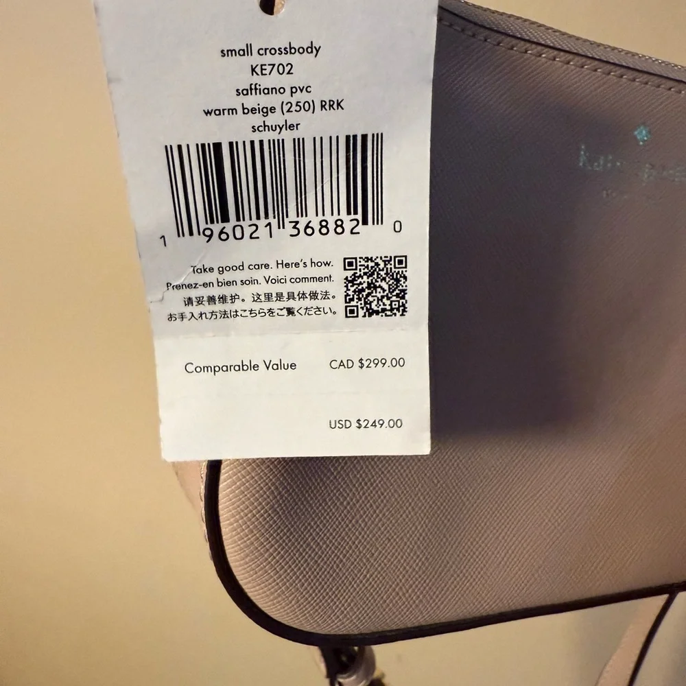 Kate Spade Schuyler Small Crossbody Warm Beige‎ Leather Bag KE702 $249 K